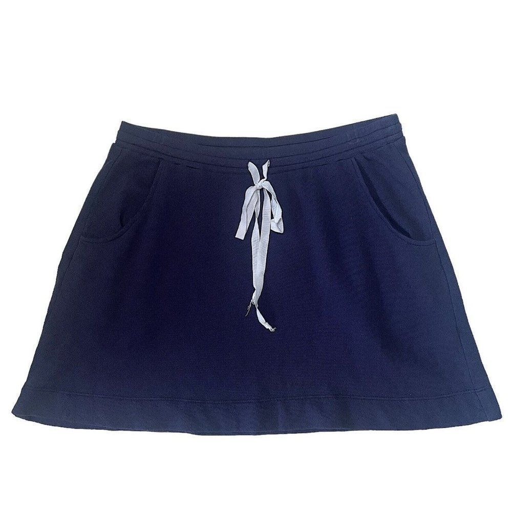 Michael Stars the original tee navy blue Drawstring mini sweat skirt Size Large